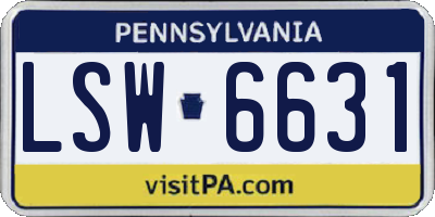 PA license plate LSW6631