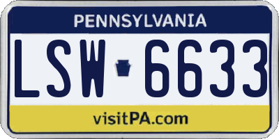 PA license plate LSW6633