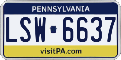 PA license plate LSW6637