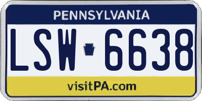 PA license plate LSW6638