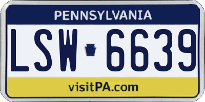 PA license plate LSW6639