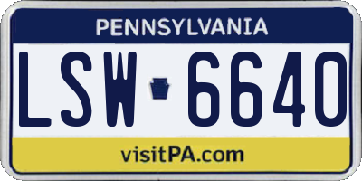 PA license plate LSW6640