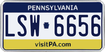 PA license plate LSW6656