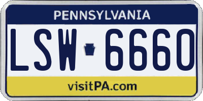 PA license plate LSW6660