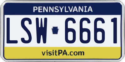 PA license plate LSW6661