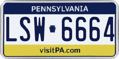 PA license plate LSW6664