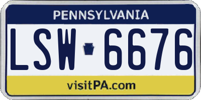 PA license plate LSW6676