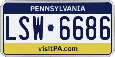 PA license plate LSW6686