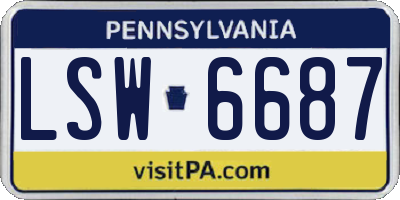 PA license plate LSW6687