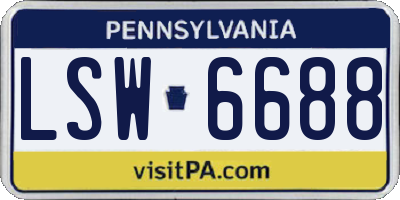 PA license plate LSW6688