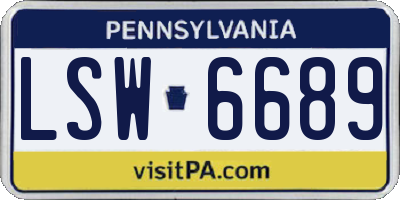 PA license plate LSW6689