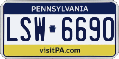 PA license plate LSW6690