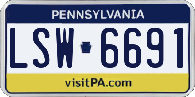 PA license plate LSW6691