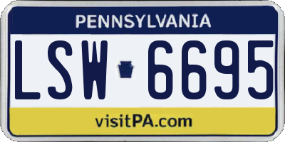 PA license plate LSW6695