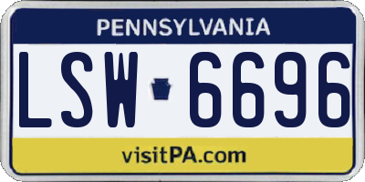 PA license plate LSW6696