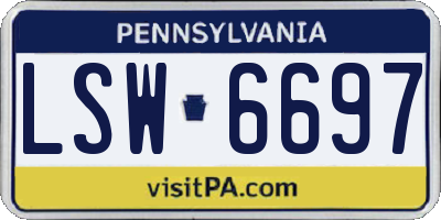 PA license plate LSW6697