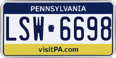 PA license plate LSW6698