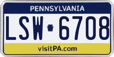 PA license plate LSW6708