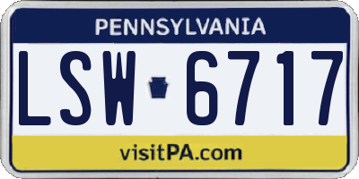 PA license plate LSW6717