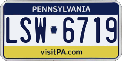 PA license plate LSW6719