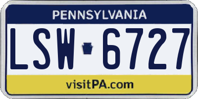 PA license plate LSW6727