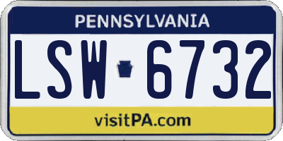 PA license plate LSW6732