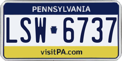 PA license plate LSW6737
