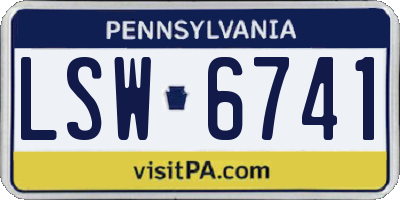 PA license plate LSW6741