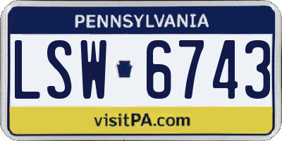 PA license plate LSW6743