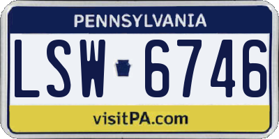 PA license plate LSW6746