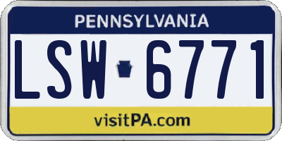 PA license plate LSW6771