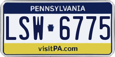 PA license plate LSW6775