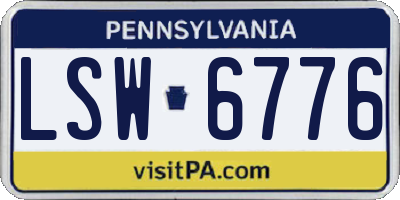PA license plate LSW6776