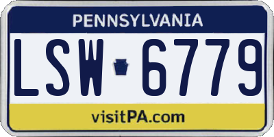 PA license plate LSW6779