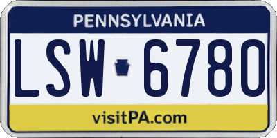 PA license plate LSW6780