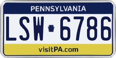 PA license plate LSW6786