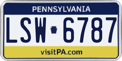 PA license plate LSW6787