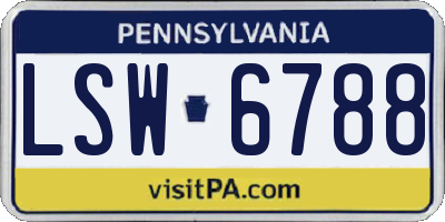 PA license plate LSW6788