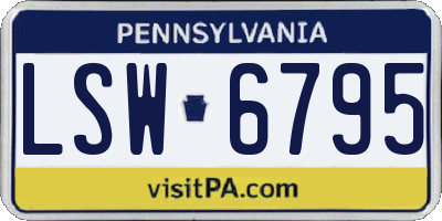 PA license plate LSW6795