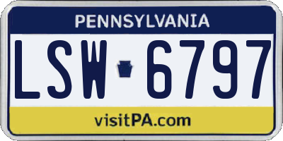 PA license plate LSW6797
