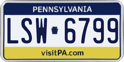 PA license plate LSW6799