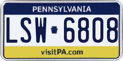PA license plate LSW6808