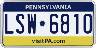 PA license plate LSW6810