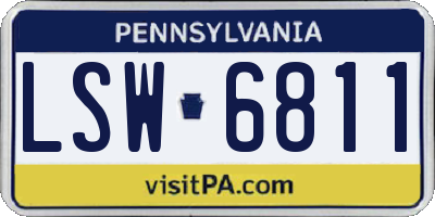 PA license plate LSW6811