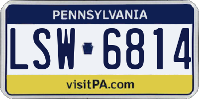 PA license plate LSW6814