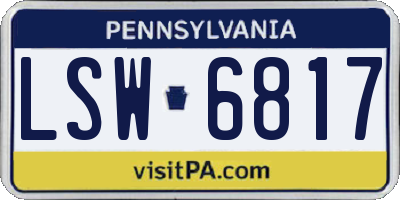 PA license plate LSW6817
