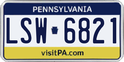 PA license plate LSW6821