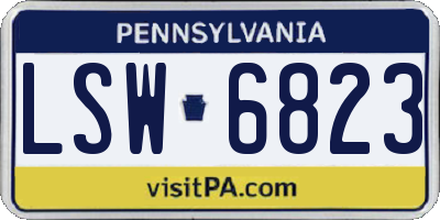 PA license plate LSW6823