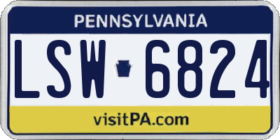 PA license plate LSW6824