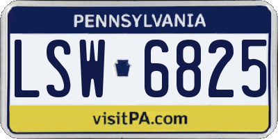 PA license plate LSW6825